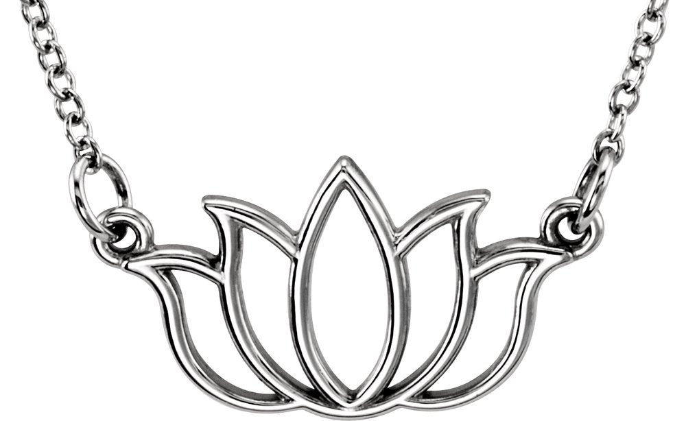 14K White Tiny Posh® Lotus 16-18" Necklace