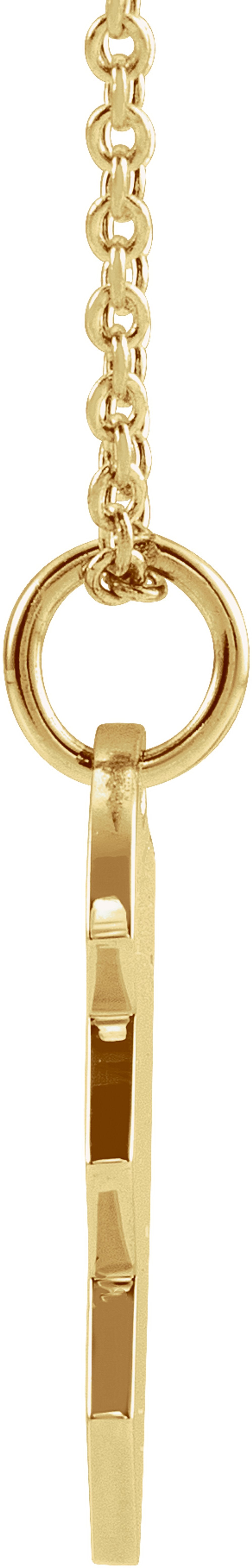 14K Yellow Gold 17x10 mm Right Broken Heart 16-18" Necklace