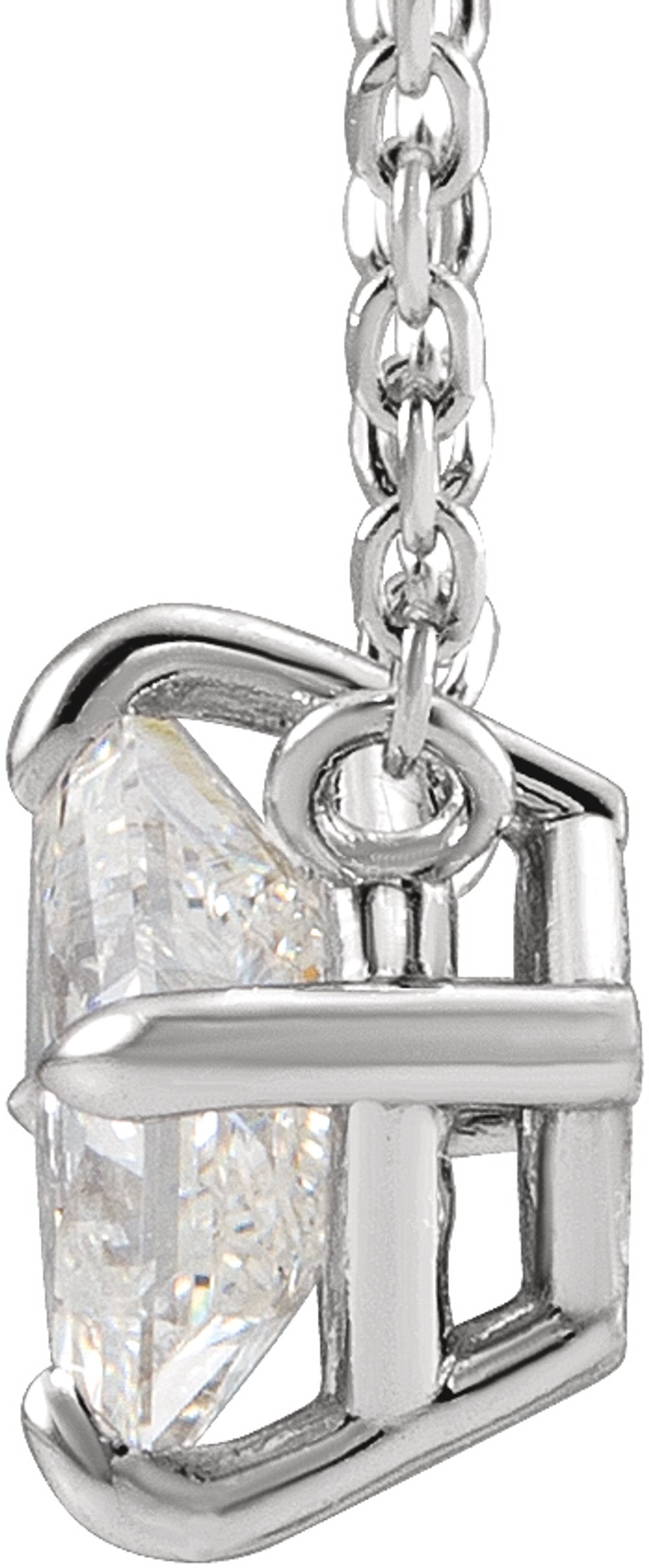 14K White Gold 1/2 CTW Natural Diamond Solitaire 16" Necklace