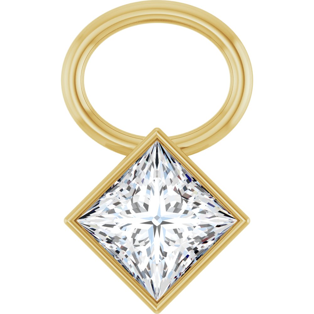 14K Yellow 1/6 CT Lab-Grown Diamond Hoop Dangle