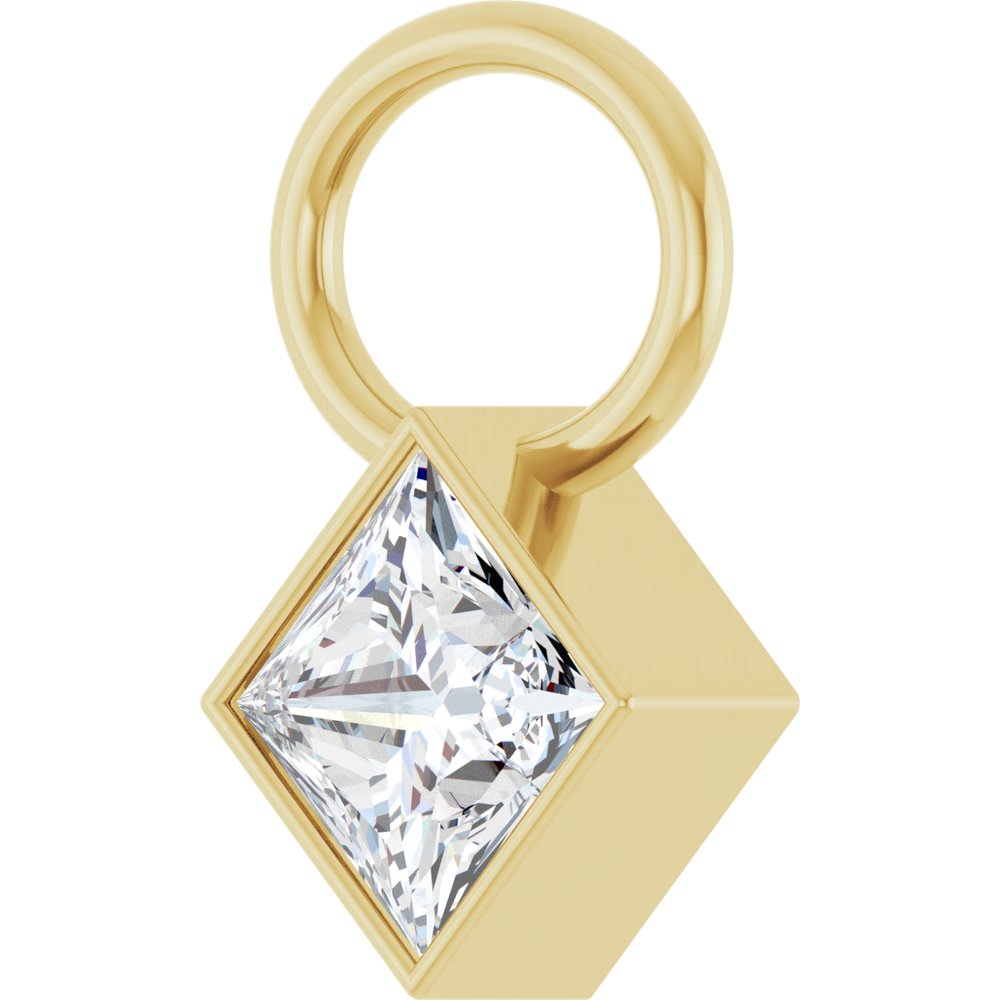 14K Yellow 1/6 CT Lab-Grown Diamond Hoop Dangle
