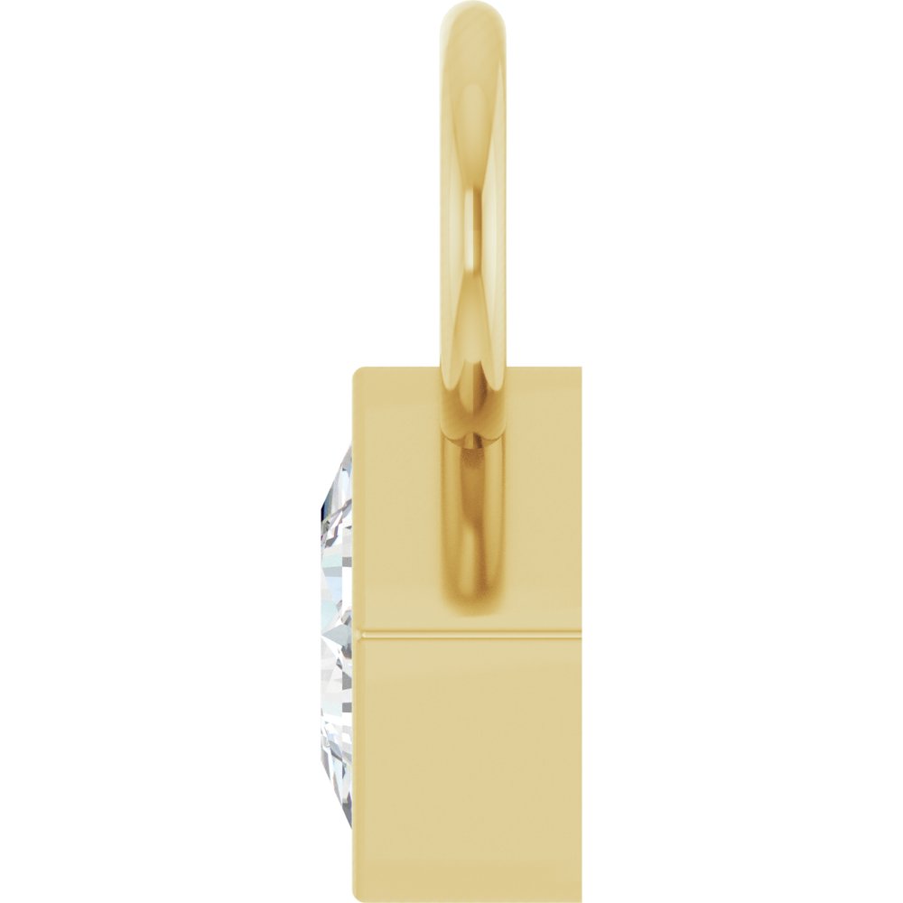 14K Yellow 1/6 CT Lab-Grown Diamond Hoop Dangle