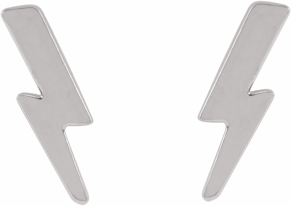 Sterling Silver Tiny Lightning Bolt Earrings