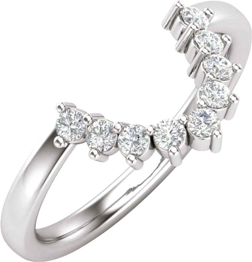 14K White 1/3 CTW Natural Diamond Matching Band