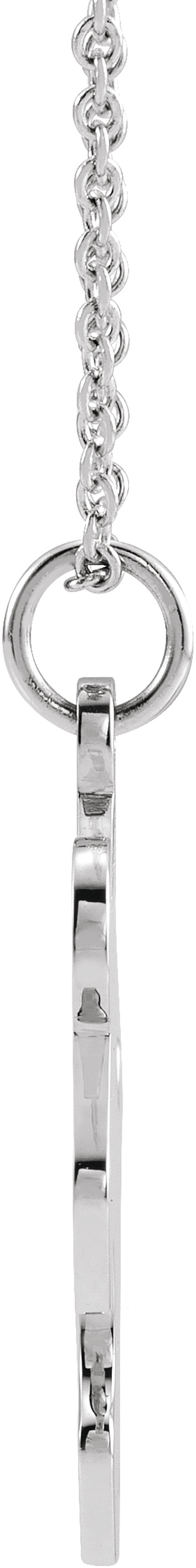 14K White Engravable Puzzle Piece 16-18" Necklace