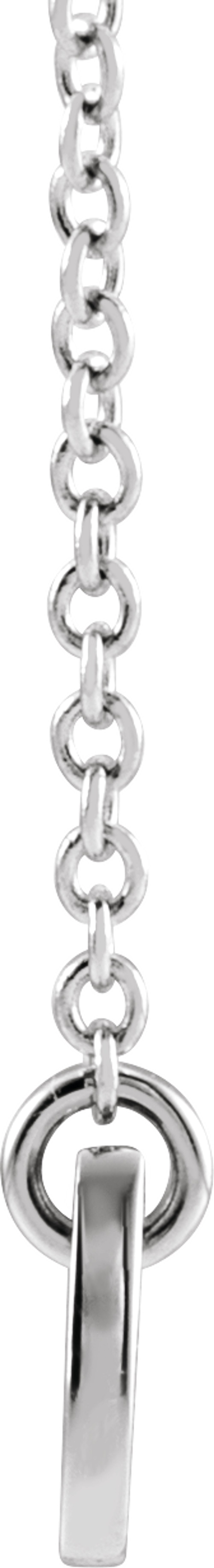 14K White Gold Engravable Bar 18" Necklace