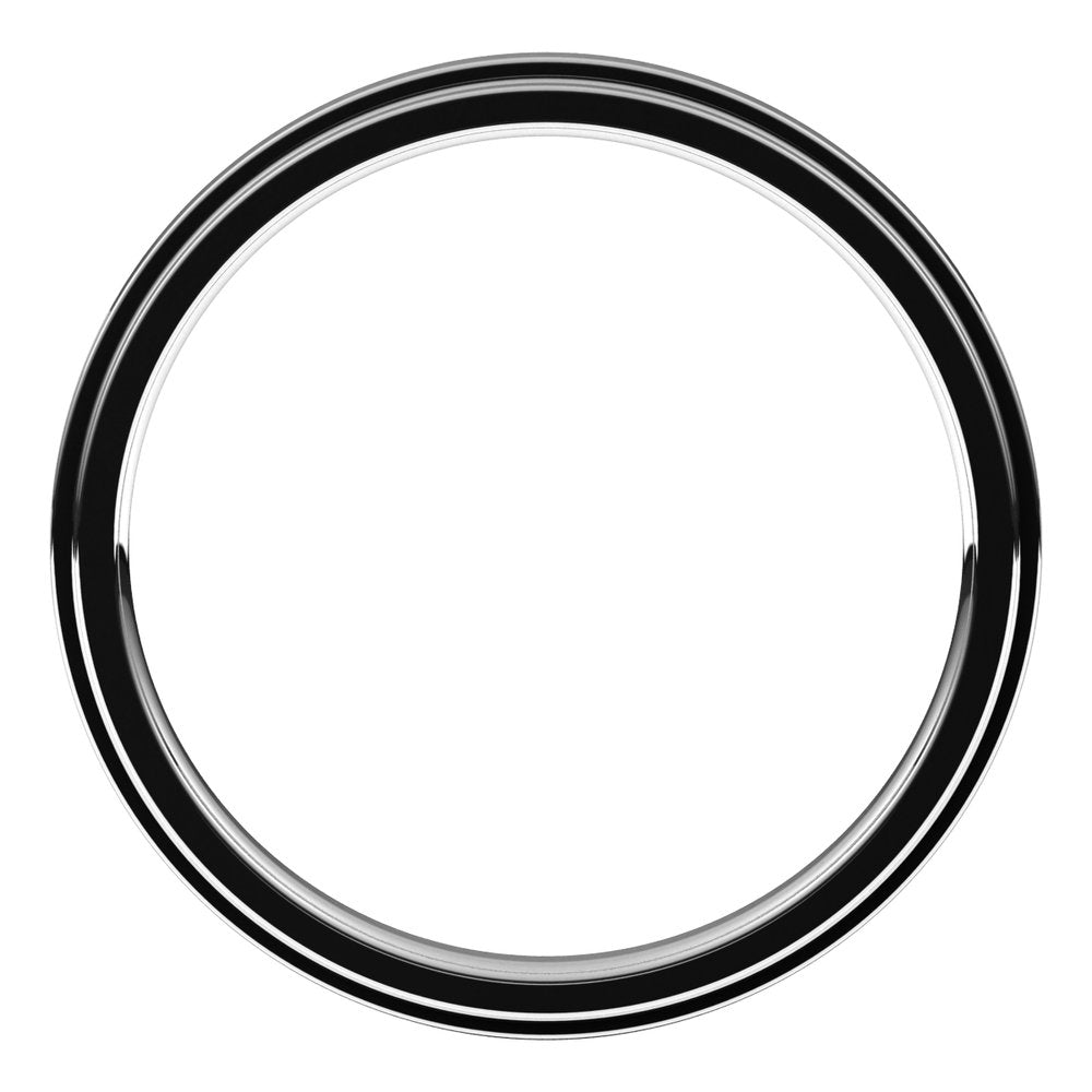 14K White 2 mm Stepped-Edge Comfort-Fit Flat Band Size 7