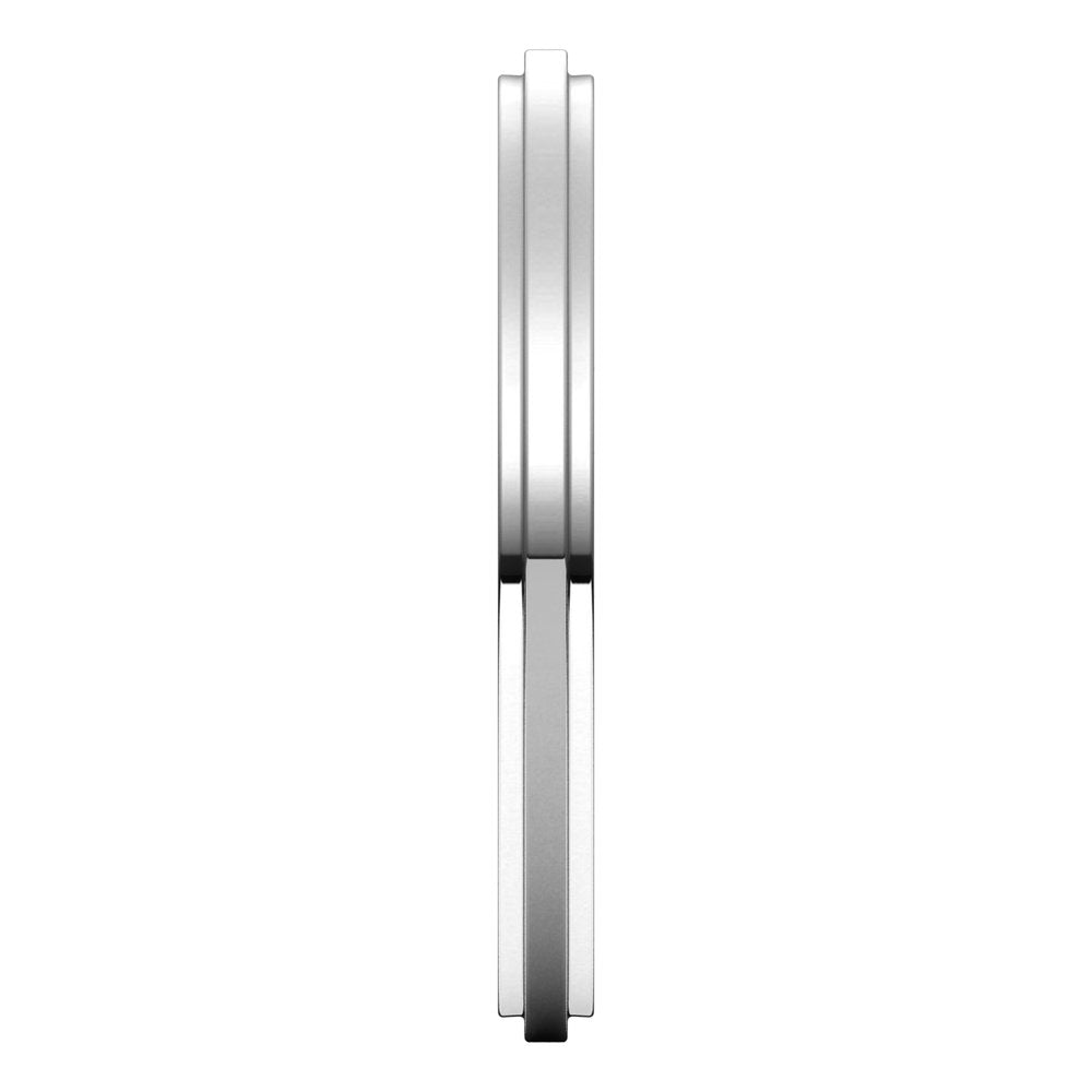 14K White 2 mm Stepped-Edge Comfort-Fit Flat Band Size 7
