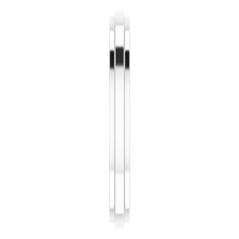 14K White Gold 2 mm Stepped-Edge Comfort-Fit Flat Band Size 4