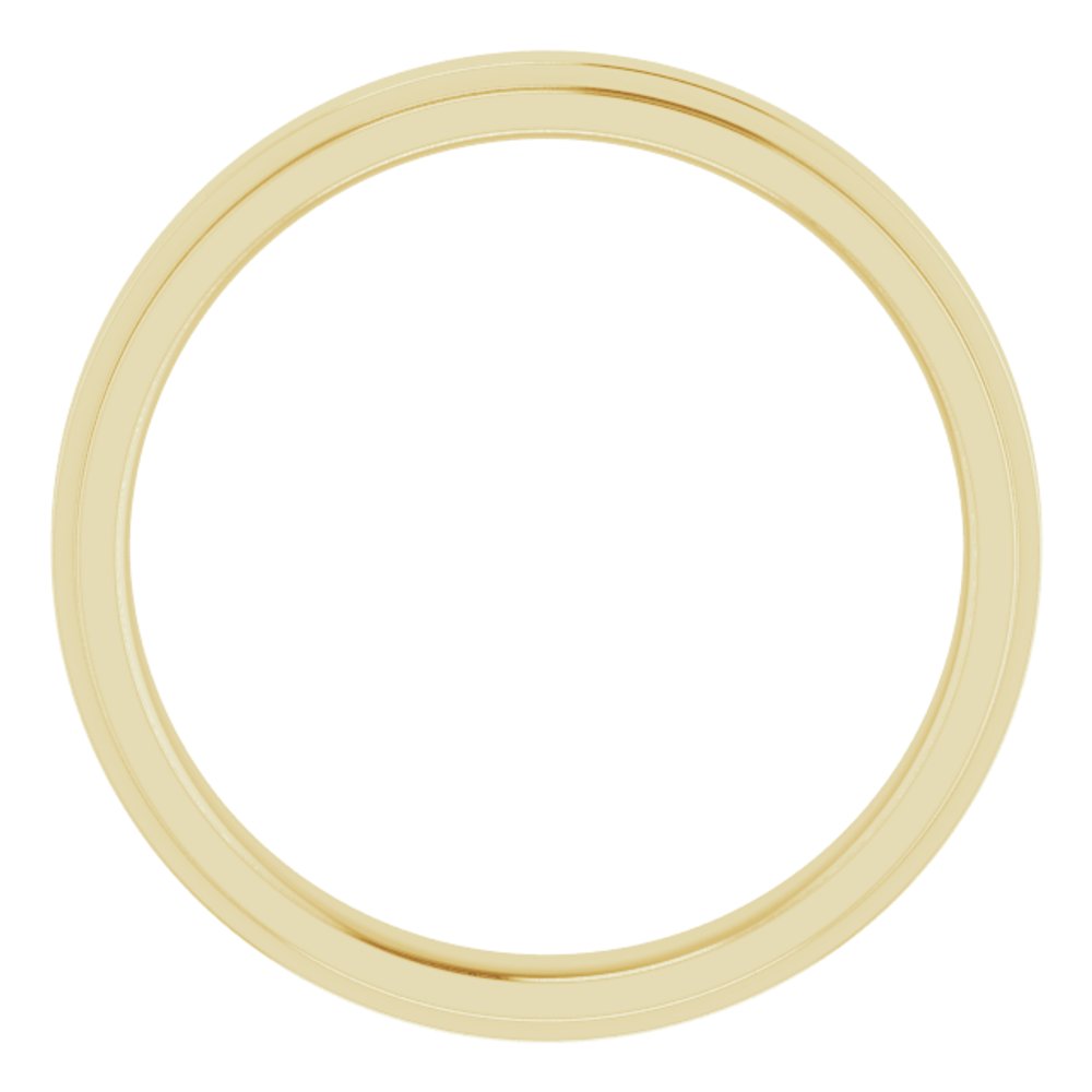 14K Yellow Gold 3 mm Stepped-Edge Comfort-Fit Flat Band Size 6.5