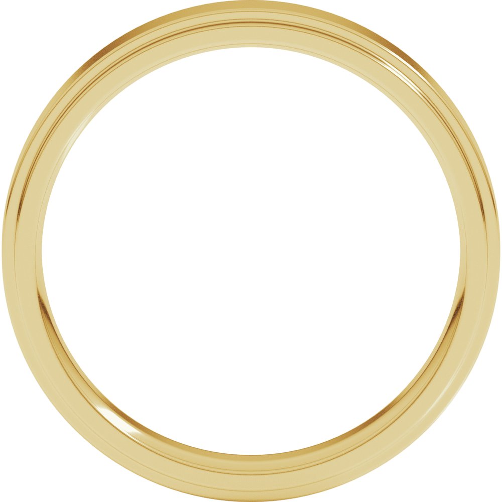14K Yellow Gold 4 mm Stepped-Edge Comfort-Fit Flat Band Size 8.5