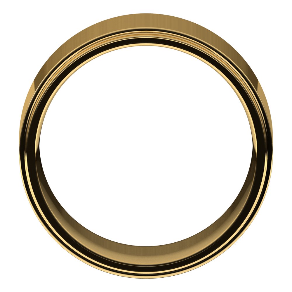 18K Yellow 10 mm Stepped-Edge Comfort-Fit Flat Band Size 11