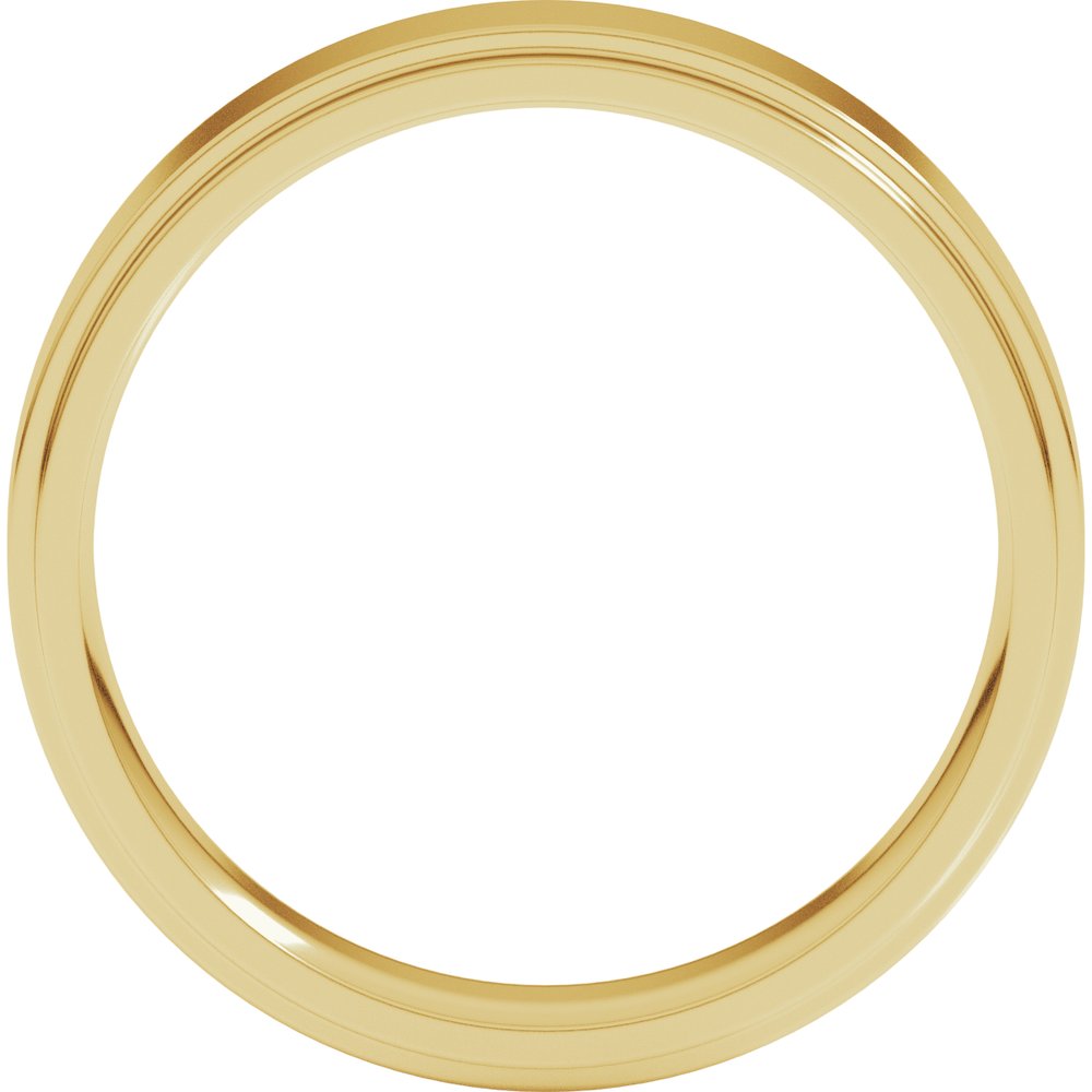 10K Yellow Gold 5 mm Stepped-Edge Comfort-Fit Flat Band Size 8