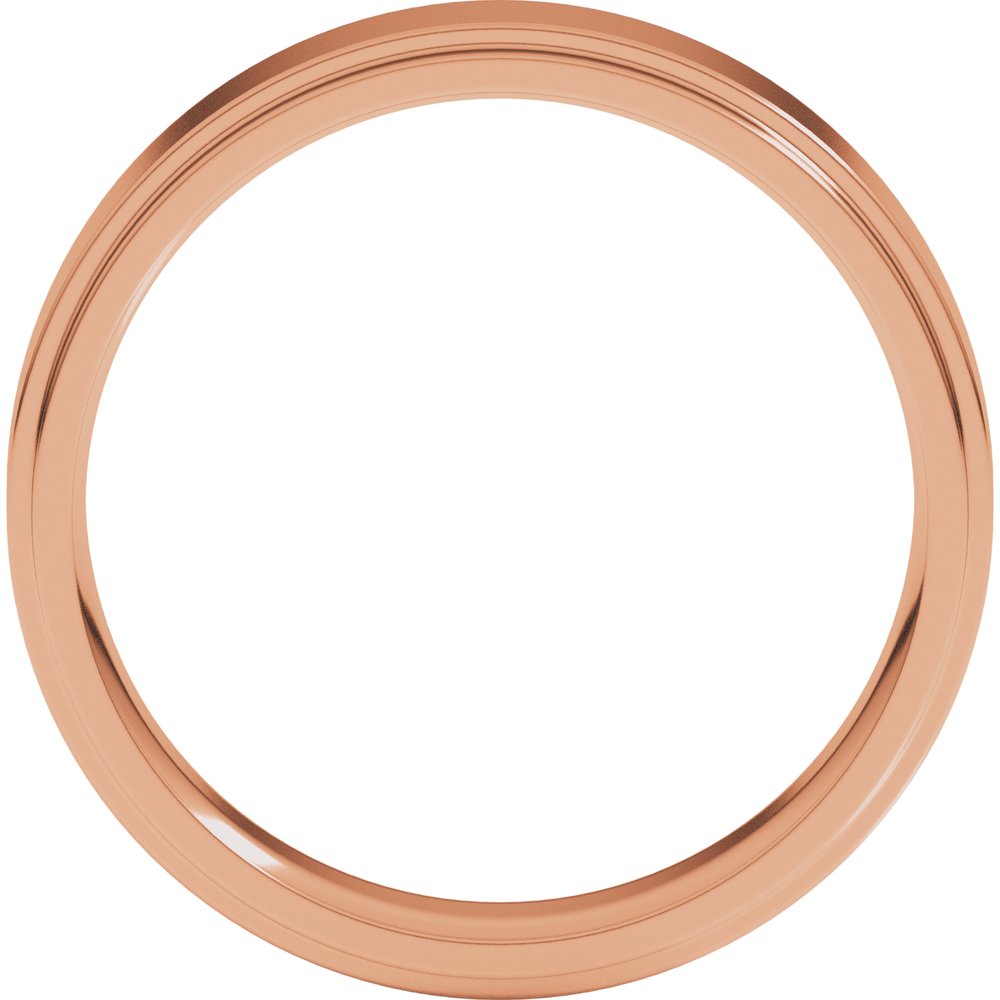 14K Rose 5 mm Flat Comfort Fit Edge Band Size 8.5