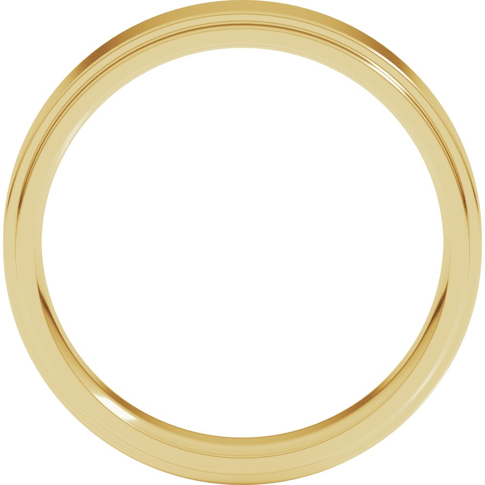 18K Yellow 5 mm Flat Comfort Fit Edge Band