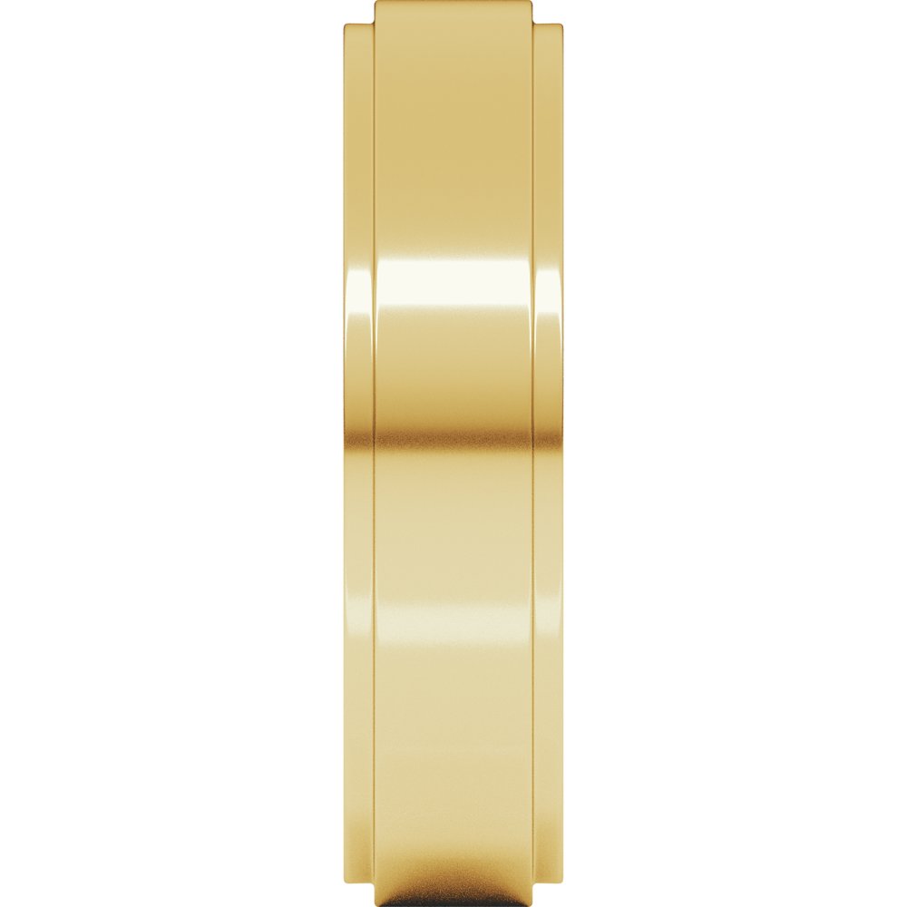 10K Yellow Gold 5 mm Stepped-Edge Comfort-Fit Flat Band Size 8