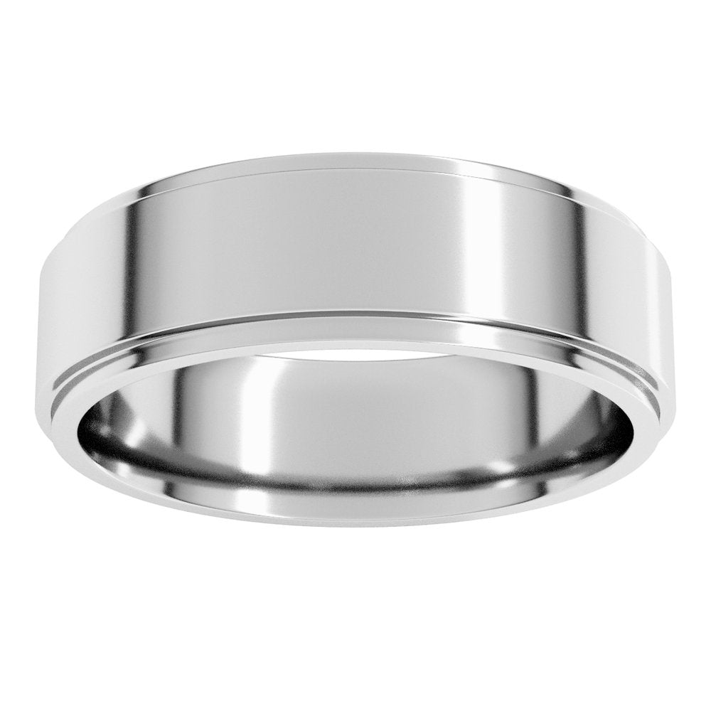 14K X1 White 6 mm Flat Comfort Fit Edge Band Size 11