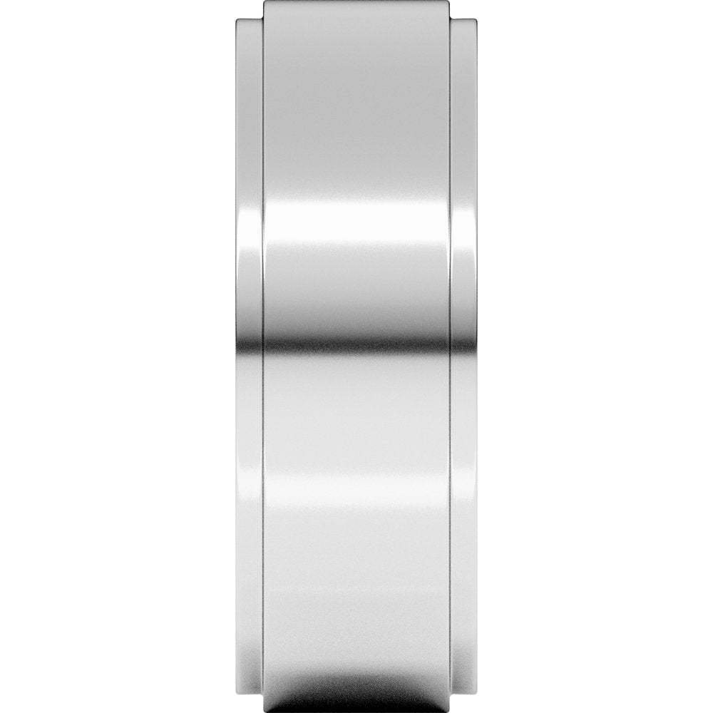 14K White 7 mm Flat Comfort Fit Edge Band