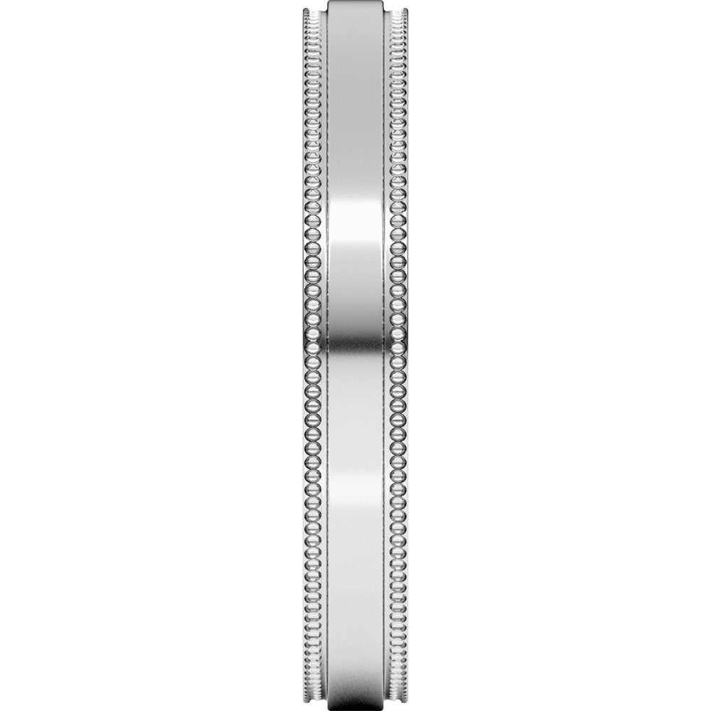Platinum 3 mm Stepped-Edge Comfort-Fit Flat Band Size 9.5