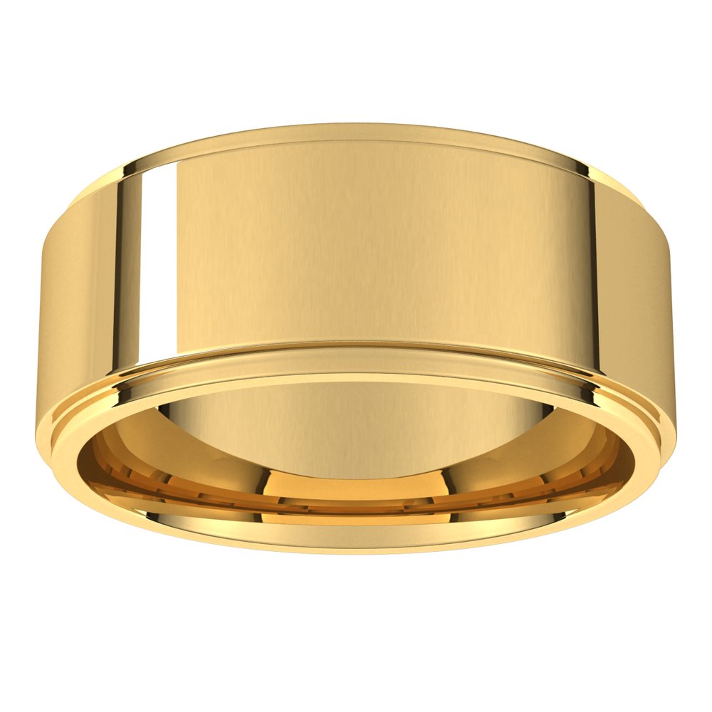 18K Yellow 8 mm Flat Comfort Fit Edge Band Size 12