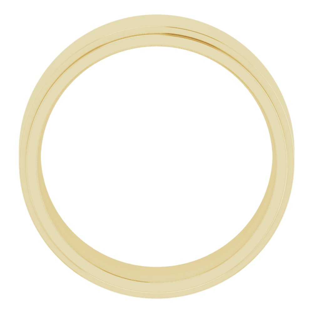 14K Yellow Gold 9 mm Stepped-Edge Comfort-Fit Flat Band Size 7