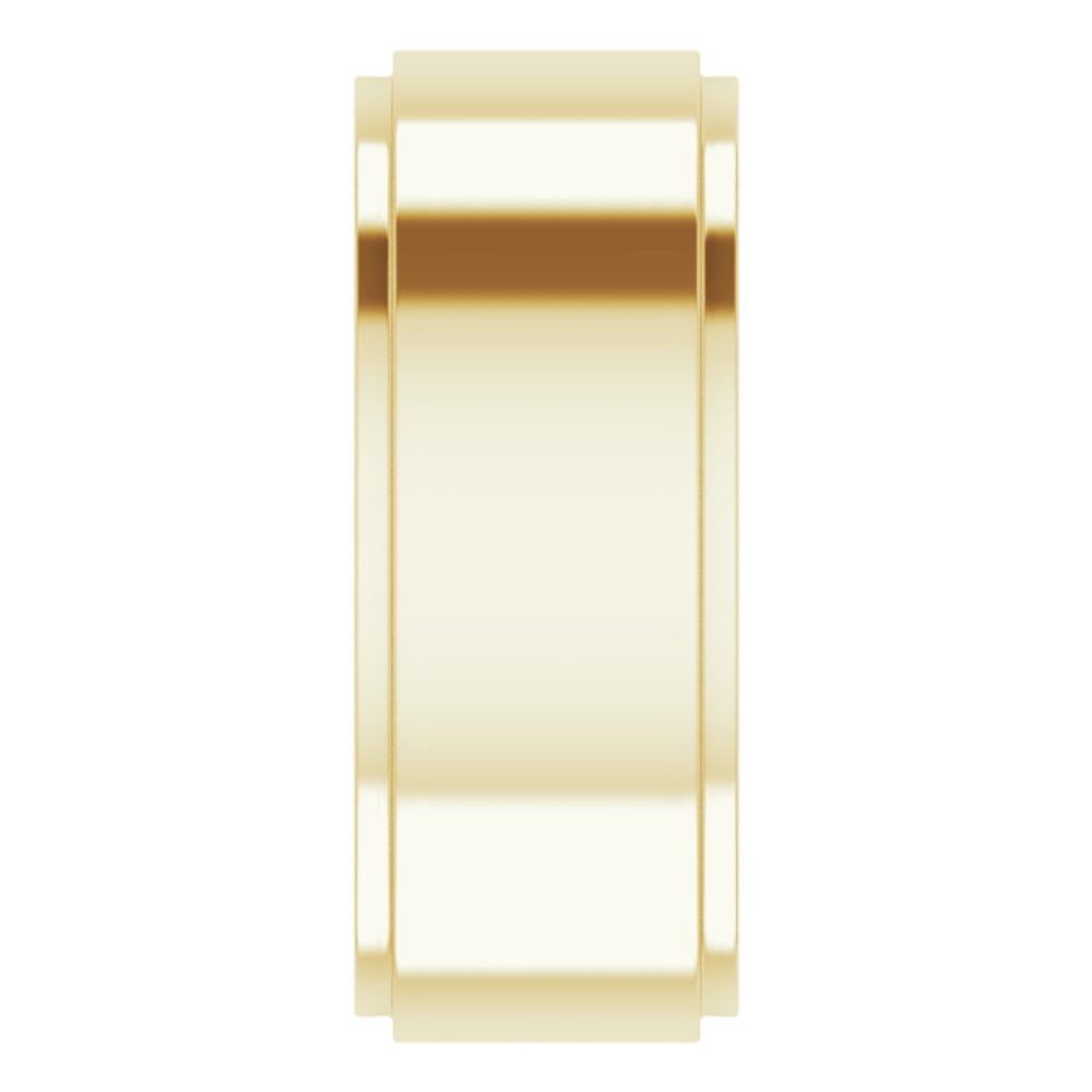 14K Yellow Gold 9 mm Stepped-Edge Comfort-Fit Flat Band Size 7