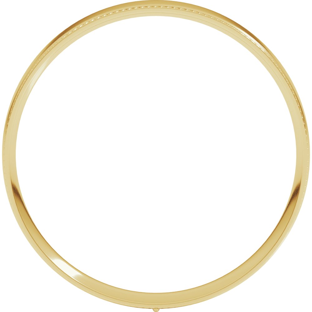 14K Yellow Gold 3 mm Milgrain Stepped-Edge Comfort-Fit Flat Band Size 5.5