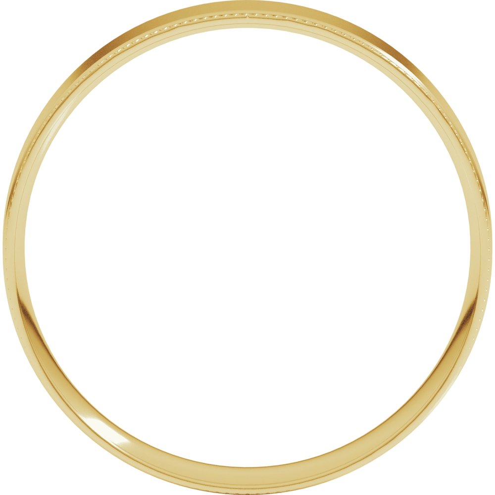 14K Yellow 4 mm Milgrain Stepped-Edge Comfort-Fit Flat Band Size 9