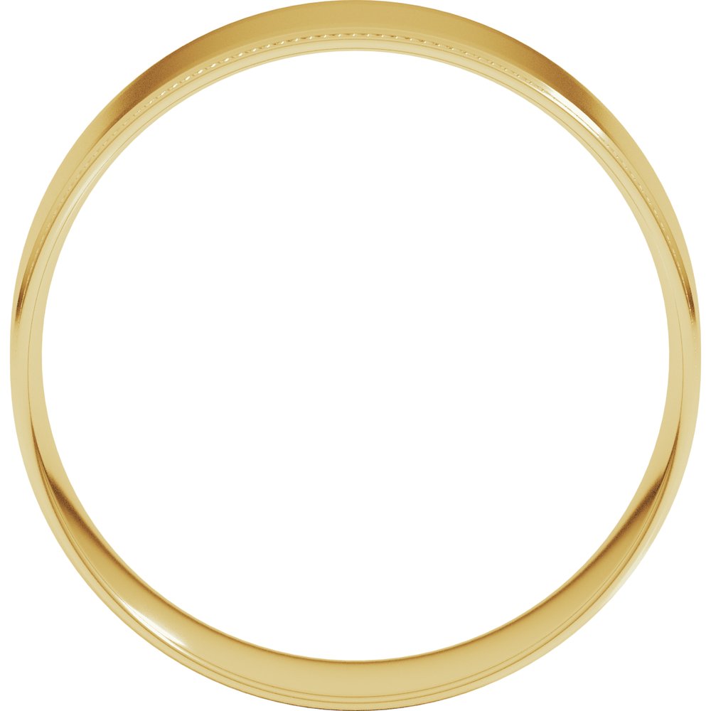 14K Yellow 7 mm Milgrain Stepped-Edge Comfort-Fit Flat Band Size 12.5