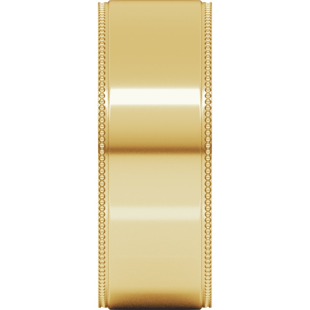 14K Yellow 7 mm Milgrain Stepped-Edge Comfort-Fit Flat Band Size 12.5