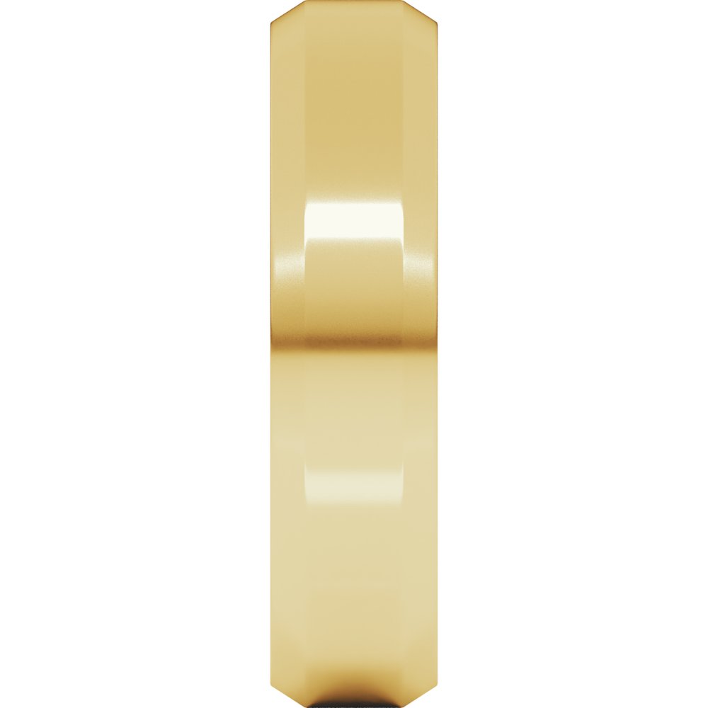 14K Yellow 5 mm Beveled-Edge Comfort-Fit Flat Band