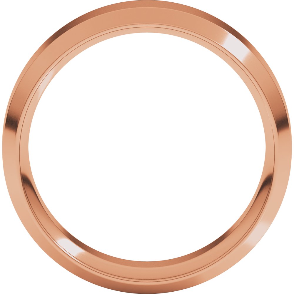 14K Rose Gold 7 mm Beveled-Edge Comfort-Fit Flat Band Size 10.5