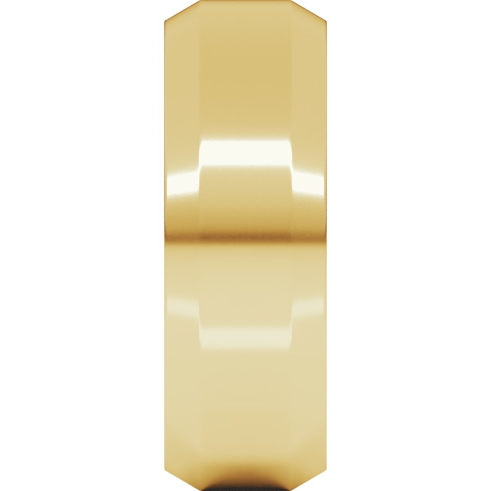 14K Yellow Gold 7 mm Beveled-Edge Comfort-Fit Flat Band Size 8.5