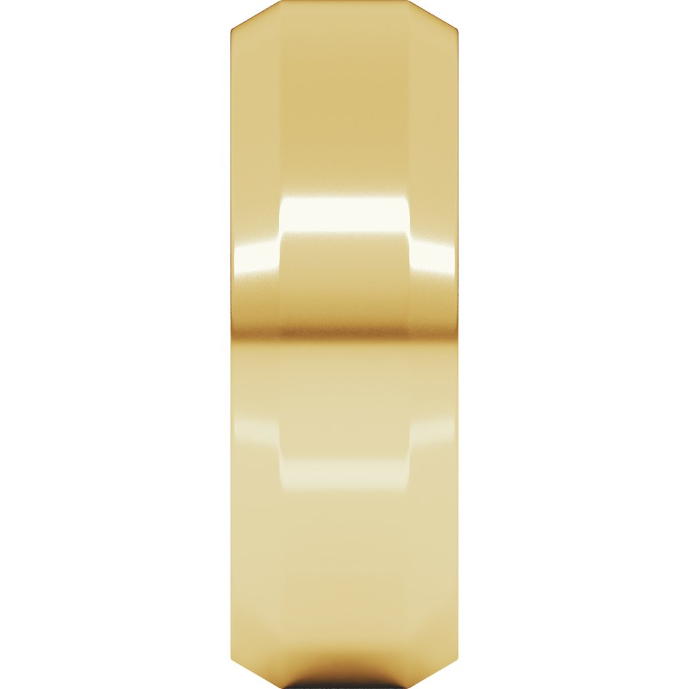 18K Yellow 7 mm Beveled-Edge Comfort-Fit Band
