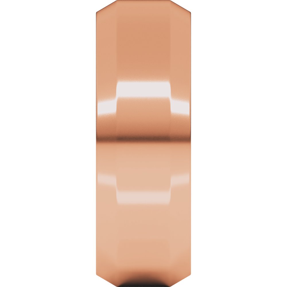 14K Rose Gold 7 mm Beveled-Edge Comfort-Fit Flat Band Size 10.5
