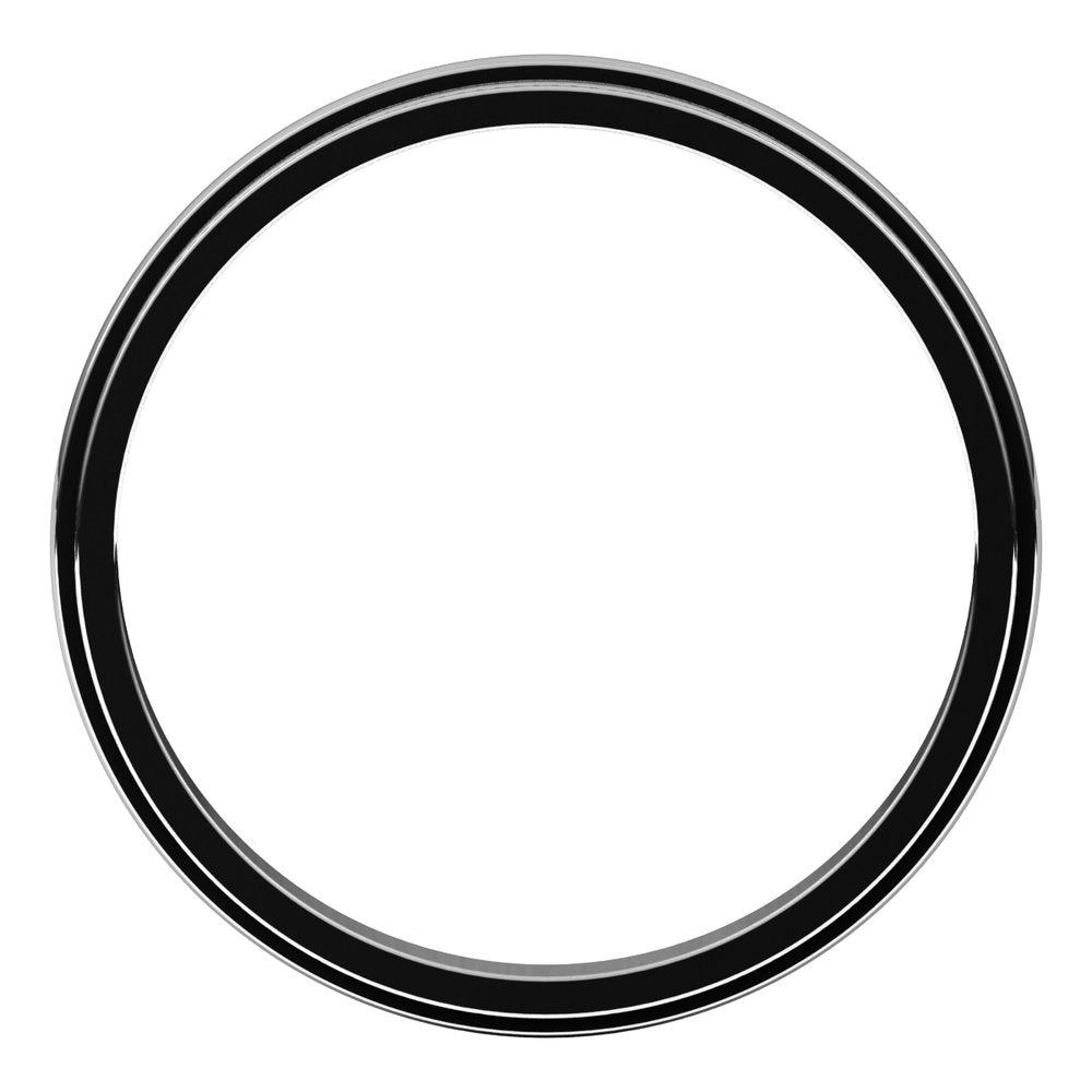 14K White 2 mm Milgrain Stepped-Edge Half Round Band Size 5