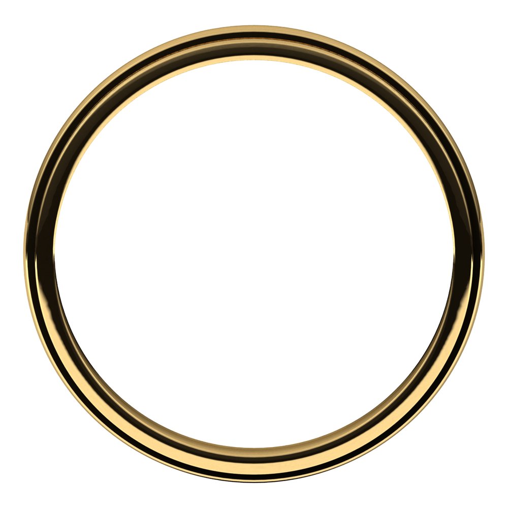 14K Yellow Gold 2.5 mm Milgrain Stepped-Edge Half Round Band Size 8