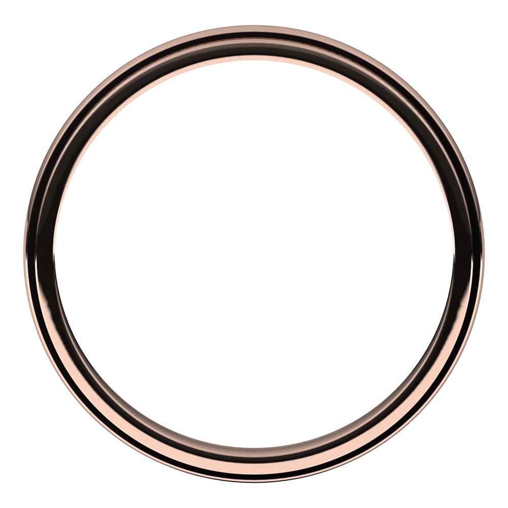 10K Rose Gold 2.5 mm Milgrain Stepped-Edge Half Round Band Size 10