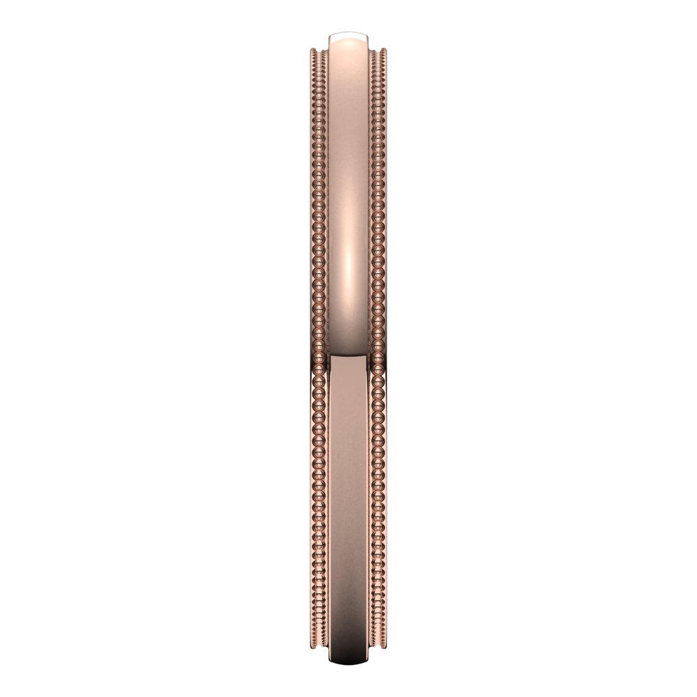 10K Rose Gold 2.5 mm Milgrain Stepped-Edge Half Round Band Size 10
