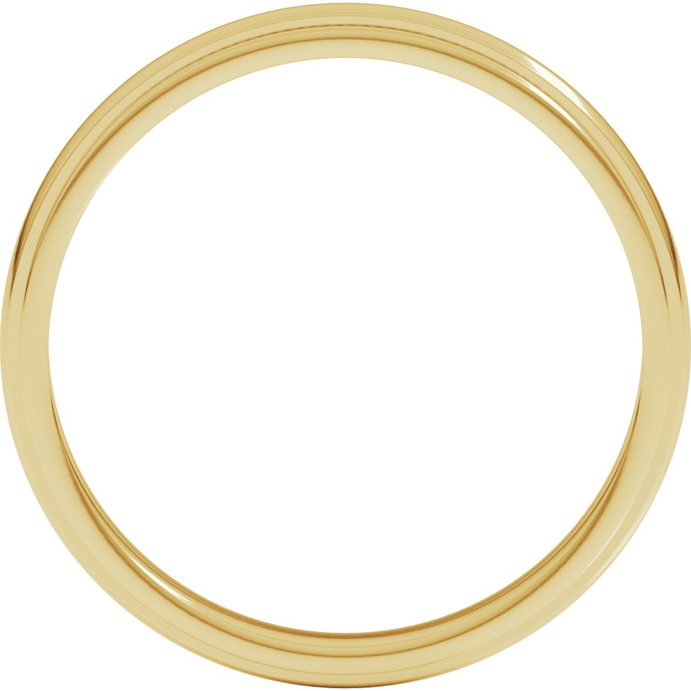 14K Yellow Gold 3 mm Milgrain Stepped-Edge Half Round Band Size 4.5