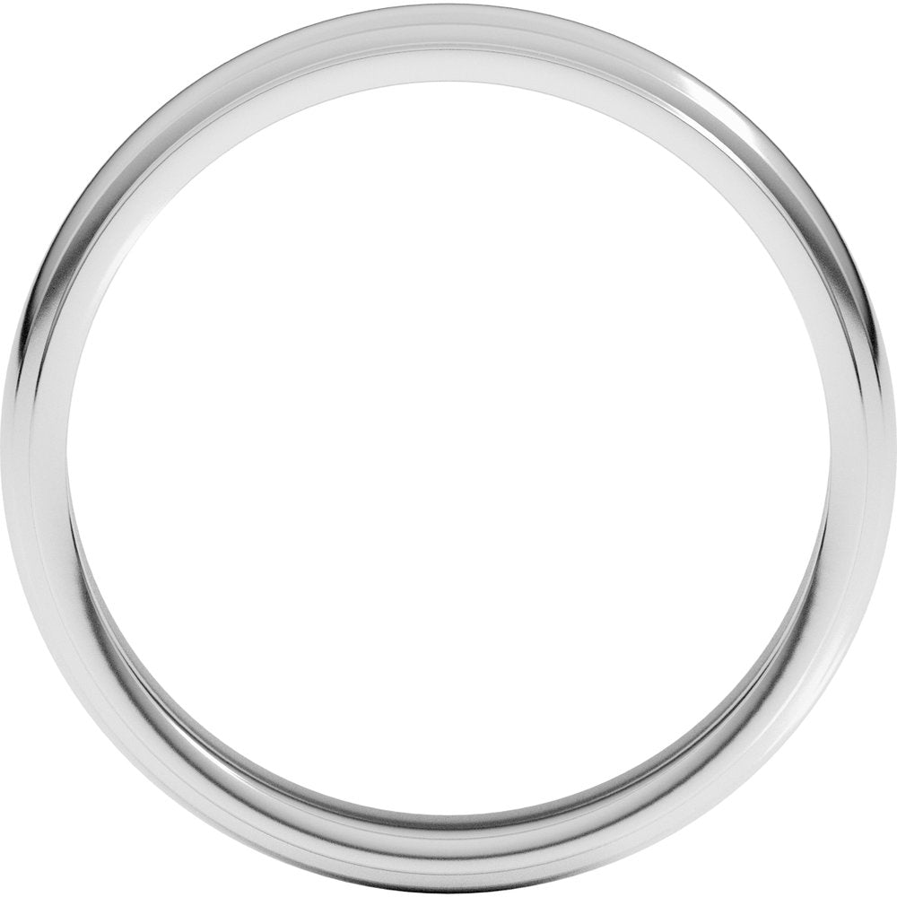 10K White Gold 4 mm Milgrain Stepped-Edge Half Round Band Size 8