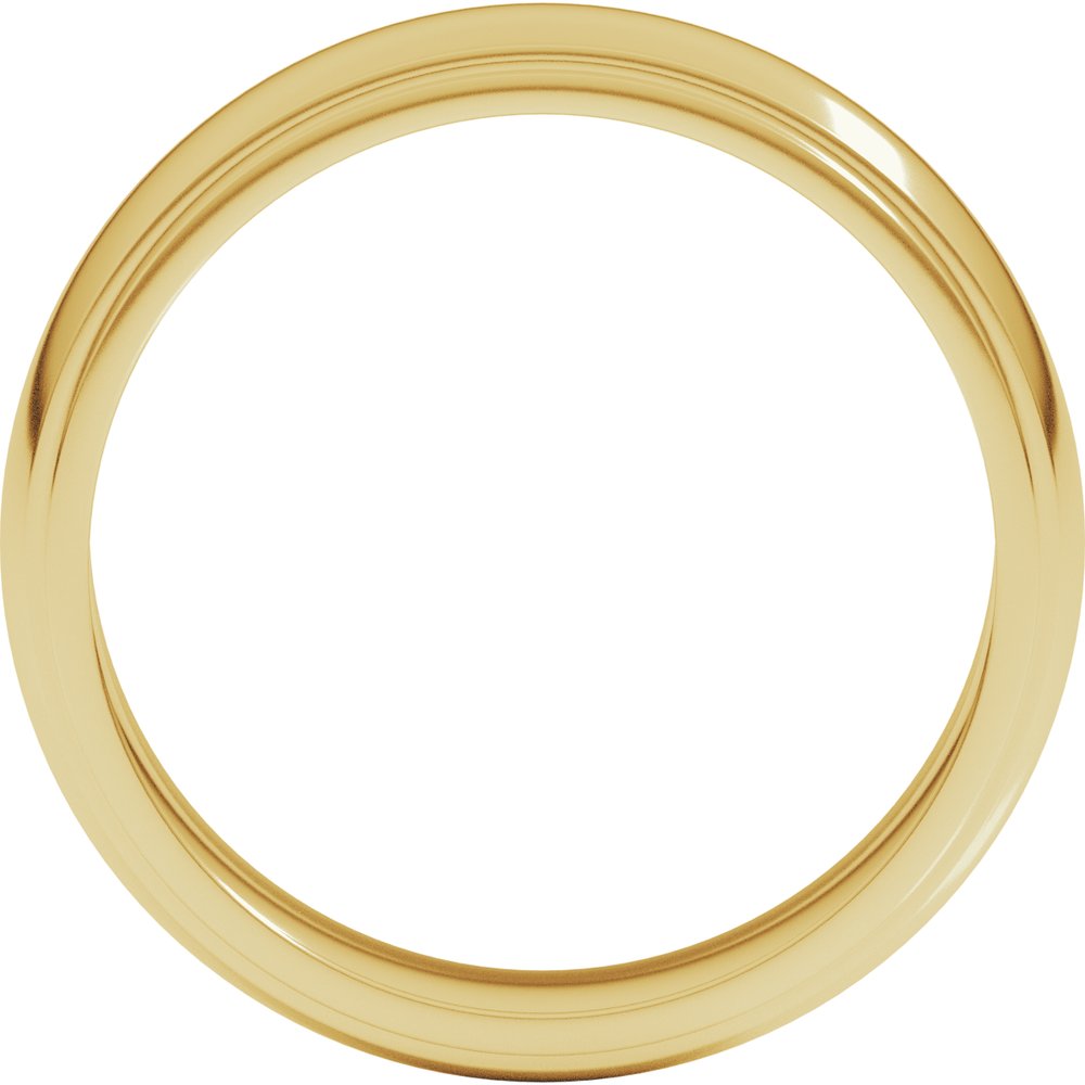 18K Yellow Gold 6 mm Milgrain Stepped-Edge Half Round Band Size 8.5