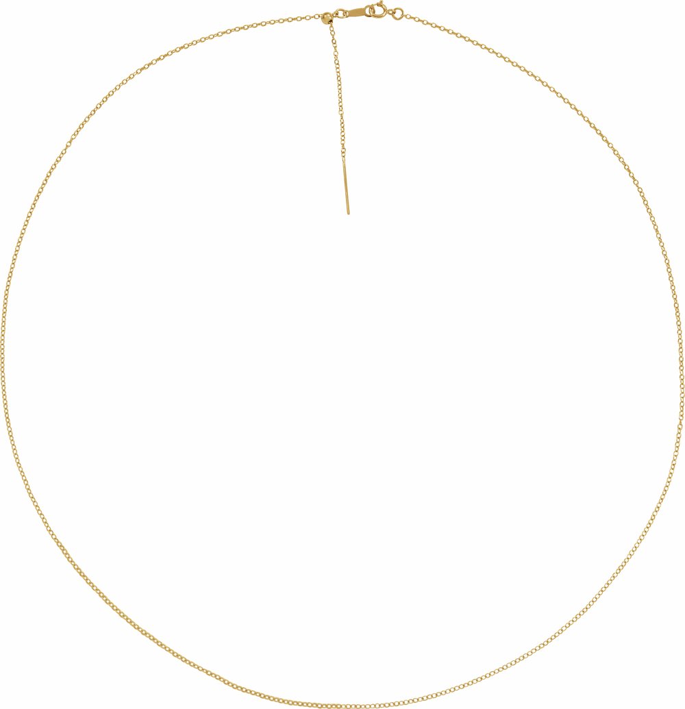 14K Yellow Gold-Filled 1.1 mm Adjustable Threader Cable 16-22" Chain