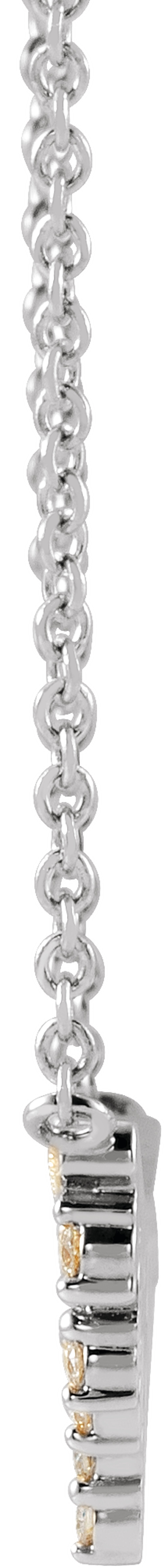 14K White Gold 1/6 CTW Natural Diamond Bar 18" Necklace