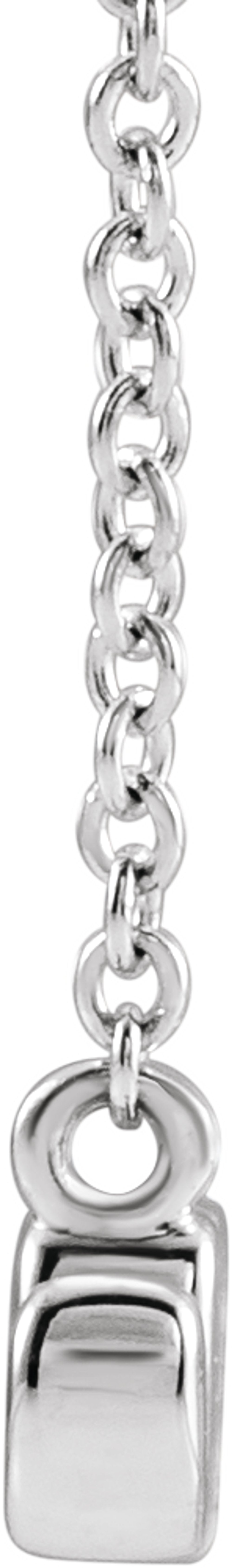 14K White Gold Petite Mom Script 18" Necklace