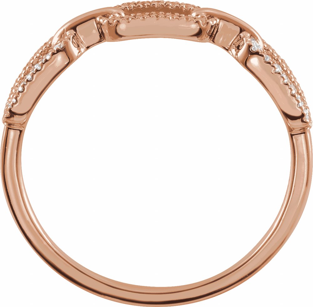 14K Rose Gold 1/6 CTW Natural Diamond Chain Link Ring