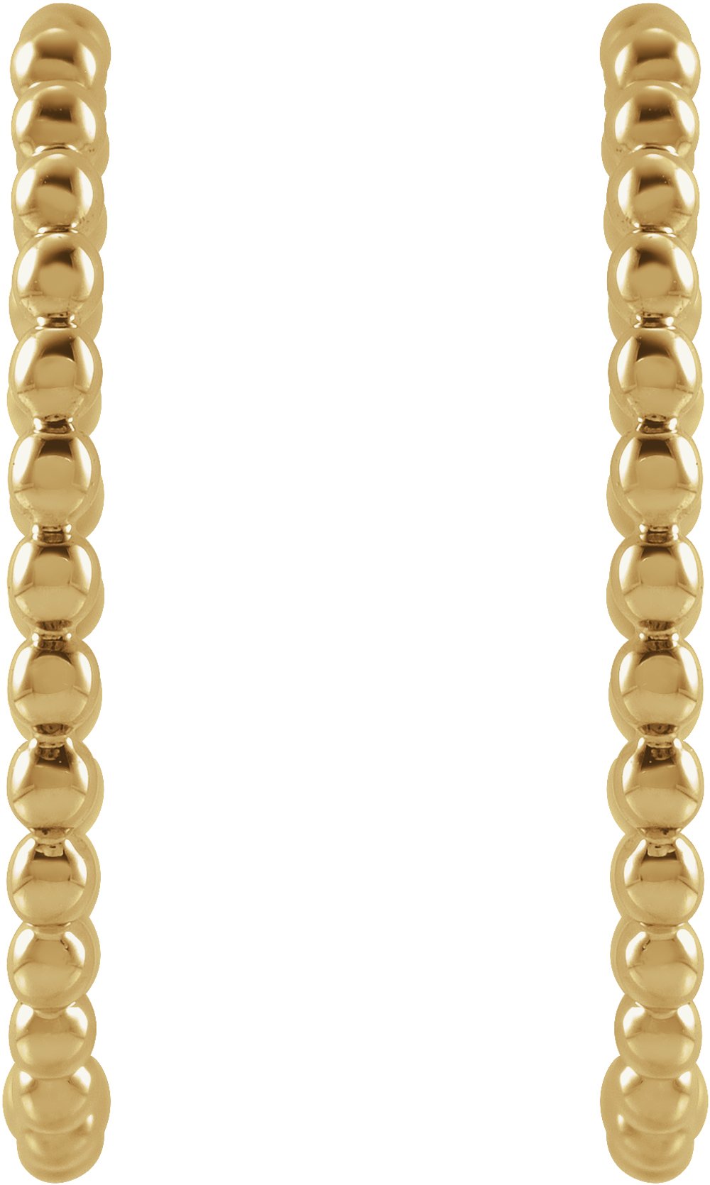 14K Yellow Gold Beaded 20 mm Hoop Earrings