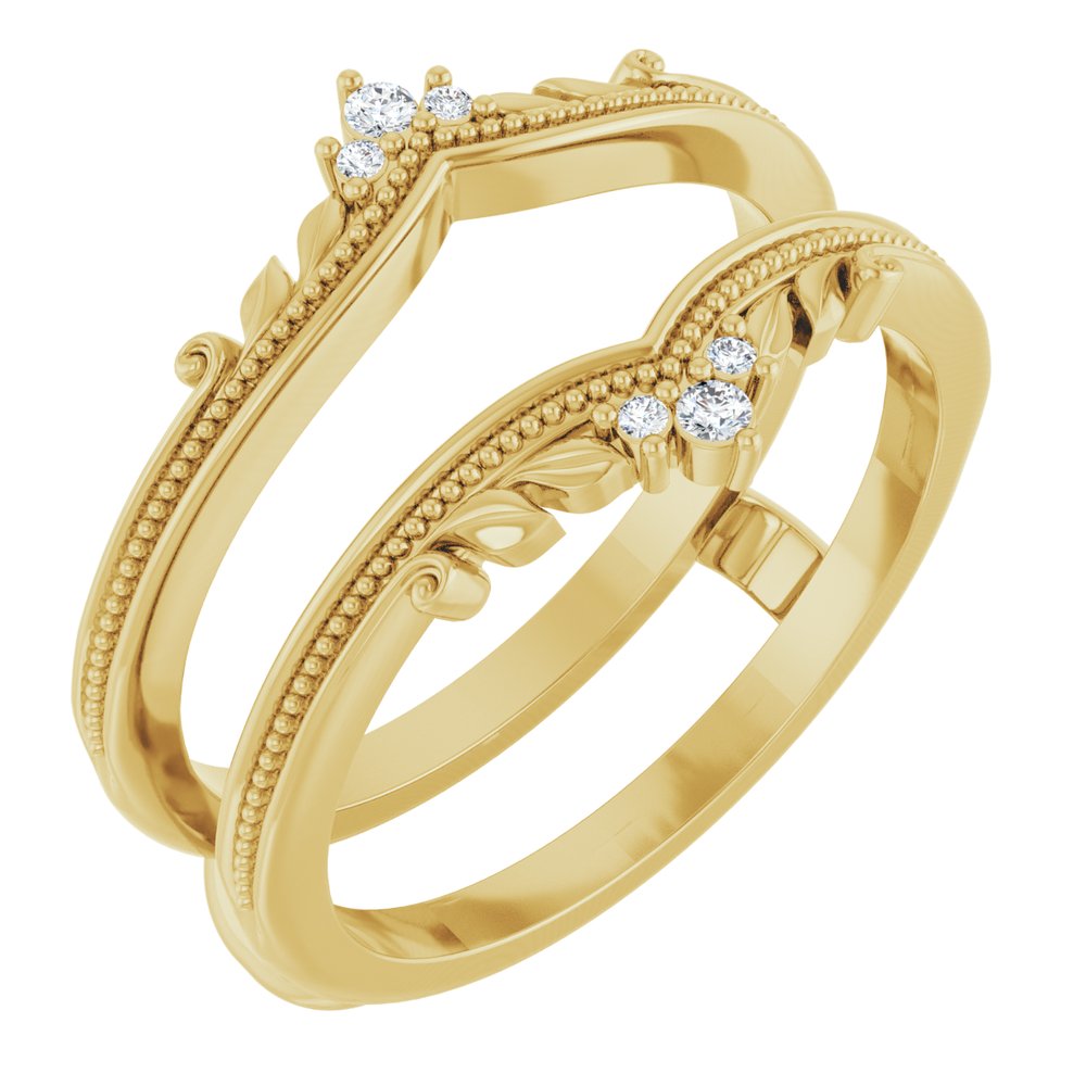 14K Yellow Gold .04 CTW Natural Diamond Ring Guard