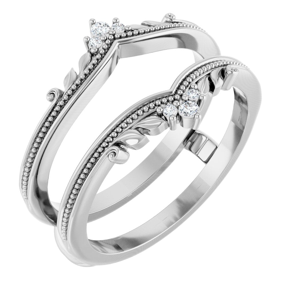 Platinum .04 CTW Natural Diamond Ring Guard