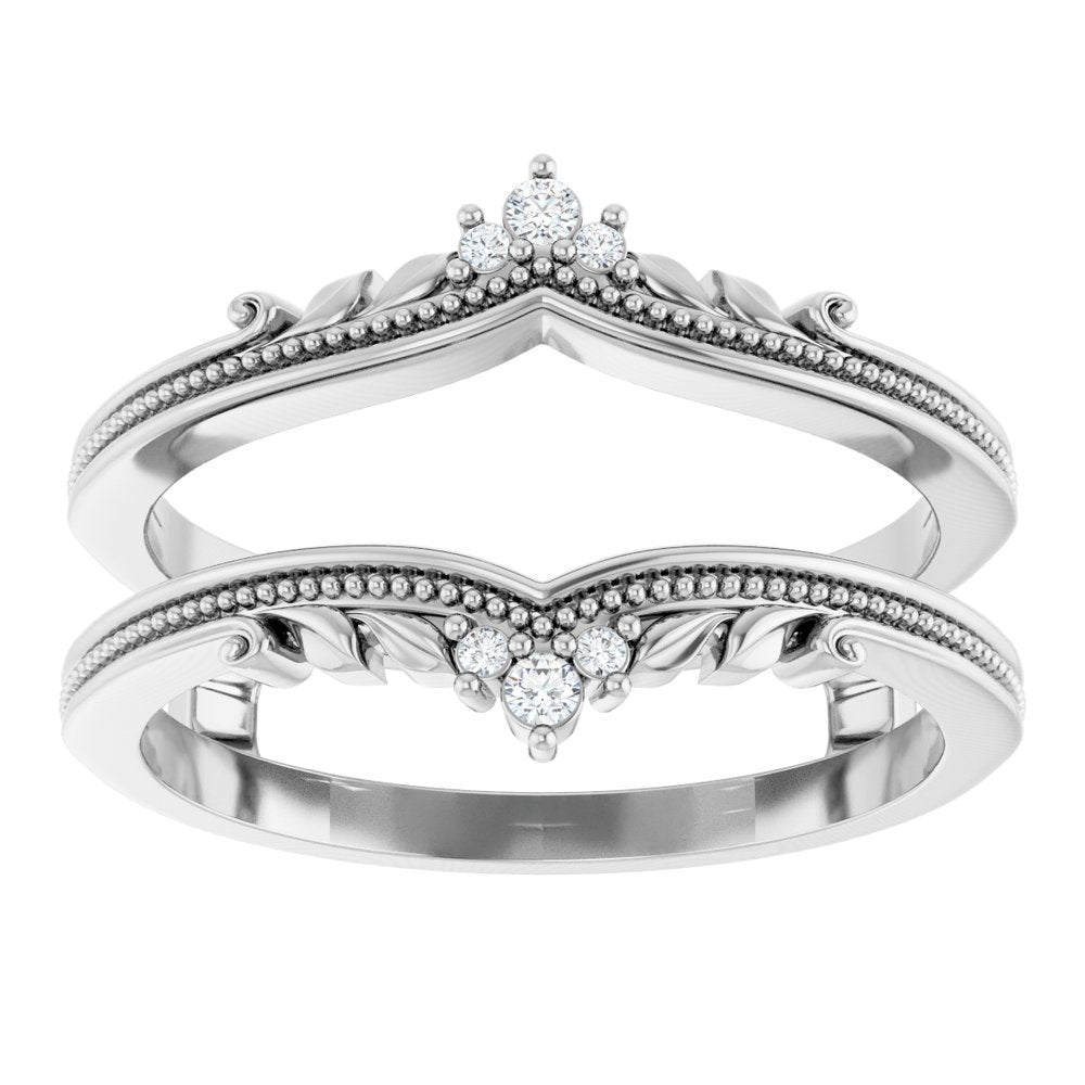 Platinum .04 CTW Natural Diamond Ring Guard